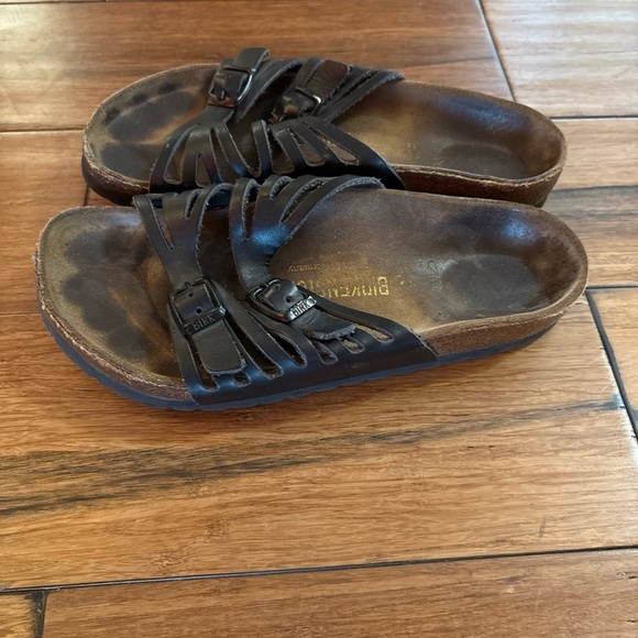 Birkenstock Granada Sandals Black Double Strap Buckle Slide Shoe SZ 36 US 6 - Picture 6 of 9